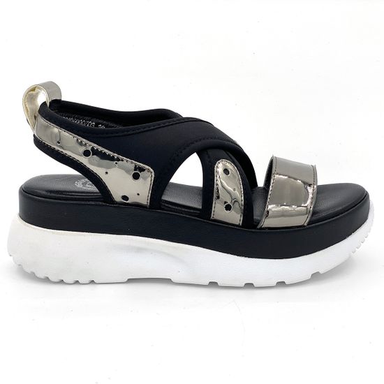 Сандалии Santini серебряно-черные - фото 1, 