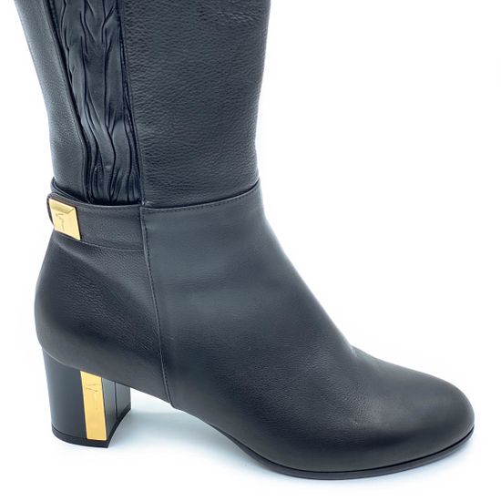 Сапоги Giorgio Piergentili черные кожаные МЕХ - фото 4, 