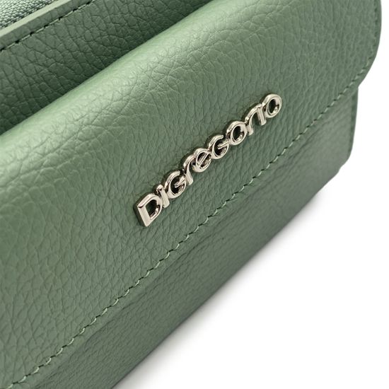 Сумка мини кросс-боди Di Gregorio зеленая кожаная - фото 4, 8722 DG MENTA