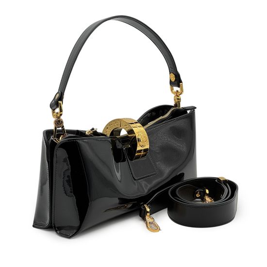 Сумка Valentino Orlandi черная лакированная - фото 2, 7576 VO NERO