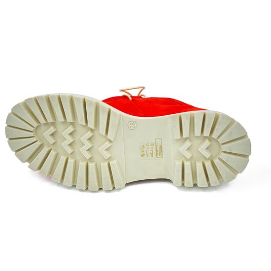 Полуботинки MIMMU замшевые оранжевые со шнуровкой - фото 4, E007E2 MIM ARANCIA