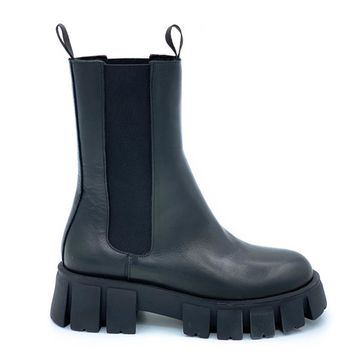 Ботинки челси Mimmu черные кожаные Байка - фото 1, M405M4 MIM NERO