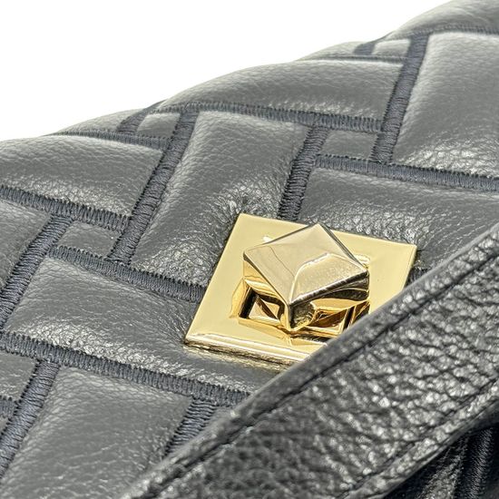 Сумка-клатч Marina Creazioni черная кожаная стеганая - фото 4, B6754 MC NERO