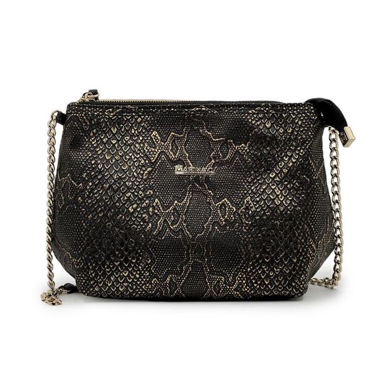 Сумка-клатч Marina Creazioni черно-золотая кожаная &quot;питон&quot; - фото 1, 