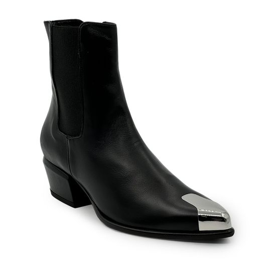 Ботильоны казаки NILA&NILA черные кожаные демисезонные - фото 2,