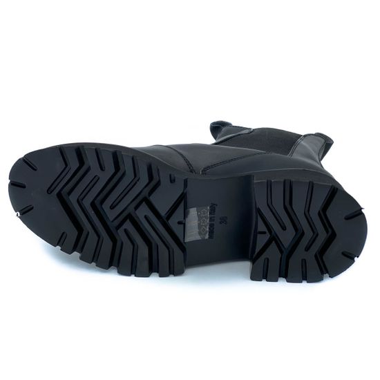 Ботинки Tiffi черные кожаные Байка - фото 4, 