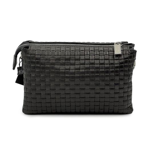 Клатч Renato Angi черный кожаный плетенный - фото 3, 3451417 RA NERO