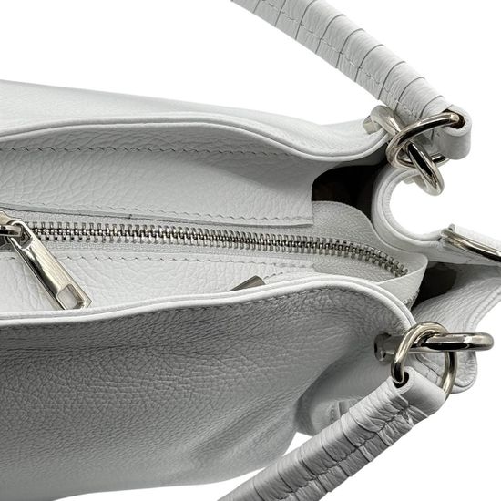 Сумка Di Gregorio белая кожаная - фото 4, 8993 DG BIANCO