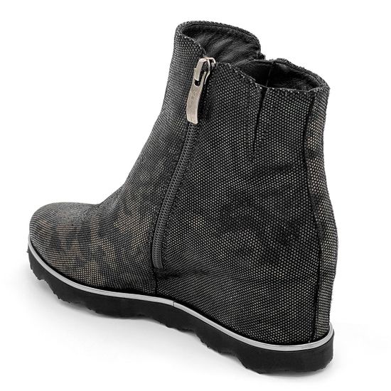 Ботинки Marzetti черно-коричневые замшевые МЕХ с лазерной обработкой - фото 3, 