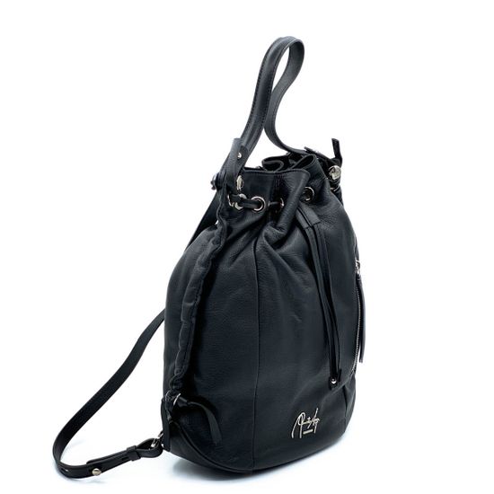 Сумка-рюкзак Renato Angi черная кожаная - фото 2, 