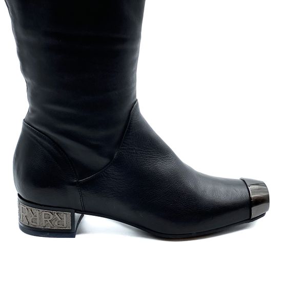 Ботфорты Renzi черные кожаные байка - фото 4, 