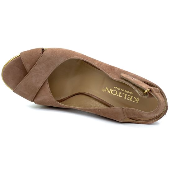 Босоножки Kelton бежевые замшевые - фото 5, V5308 KEL FANGO