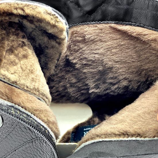 Ботинки Cover черные кожаные МЕХ - фото 6, 522106-2 COV