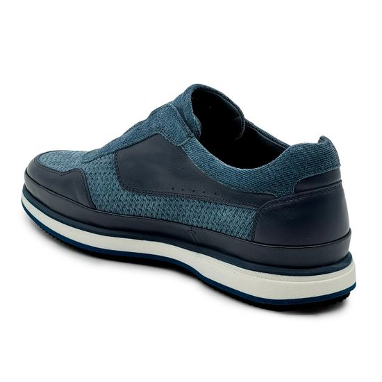 Кроссовки Giampieronicola синие кожа/текстиль демисезонные - фото 3, F338168A GPN BLU