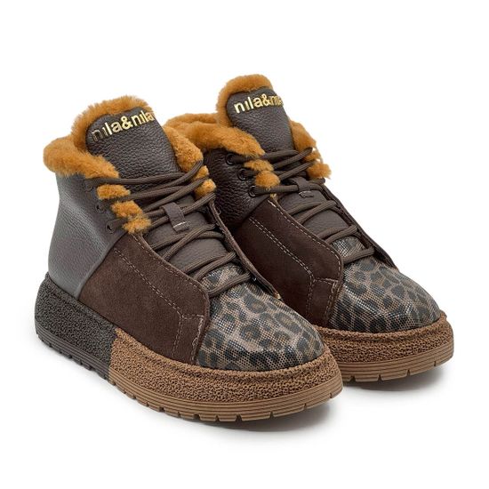 Ботинки NILA&amp;NILA коричневые кожа/замша на меху - фото 9, NO9005M NIL MORO