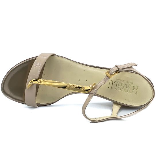 Босоножки Loriblu серые из лакированной кожи - фото 5, 