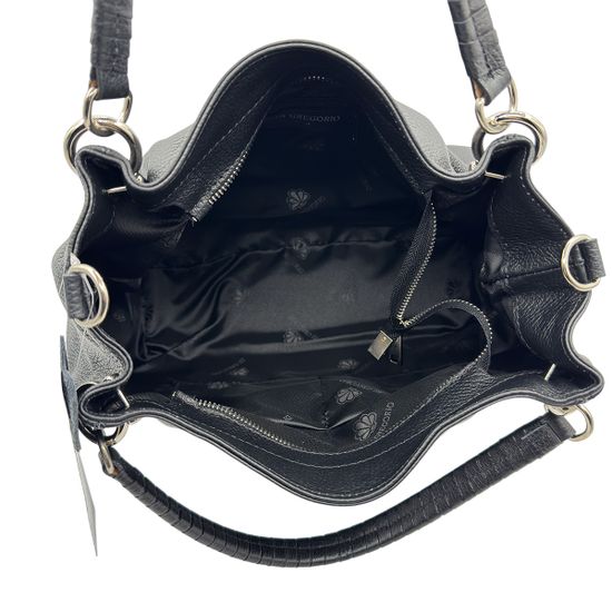 Сумка Di Gregorio черная кожаная - фото 6, 8993 DG NERO