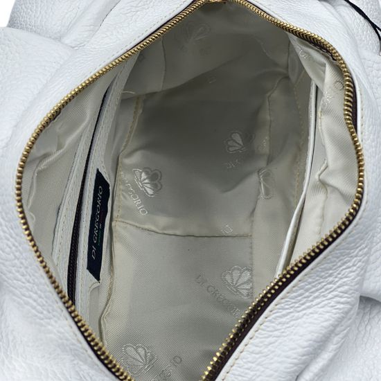 Сумка Di Gregorio белая кожаная - фото 5, 3659 DG BIANCO