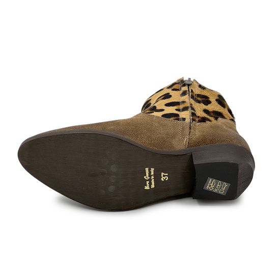 Ботинки-казаки NILA&amp;NILA бежевые замшевые &quot;леопард&quot; демисезонные - фото 4, MA-LP04 NIL BEIGE