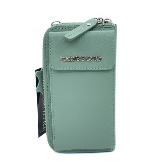 Сумочка Di Gregorio кросс-боди бирюзовая кожаная маленькая - фото 1, 