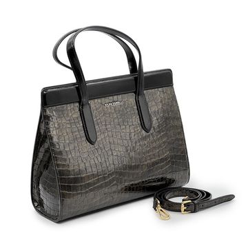 Саквояж Gilda Tonelli зеленый лакированный тиснение &quot;крокодил&quot; - фото 2, 1081 TON VERDE