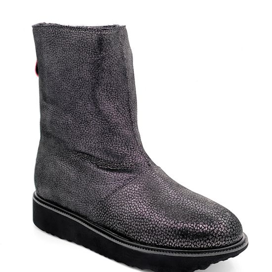 Ботинки Cover антрацит кожаные МЕХ - фото 2, 8091-2 COV