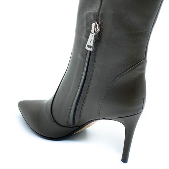 Сапоги Tiffi серо-зеленые кожаные демисезонные - фото 4, N658/80DR TI OLIVE