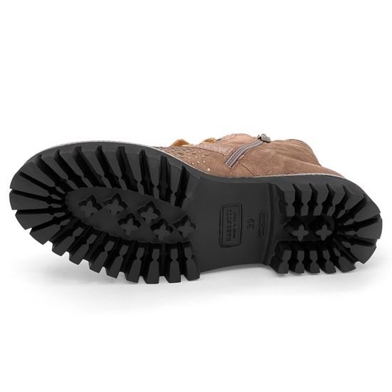 Ботинки Marzetti коричневые замшевые МЕХ стразы - фото 4, 