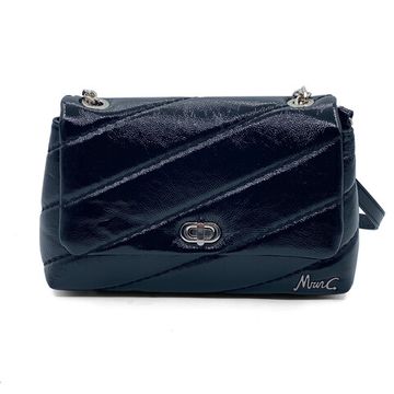 Сумка Marina Creazioni черная из стеганой лакированной кожи - фото 1, B6714  MC NERO LAK