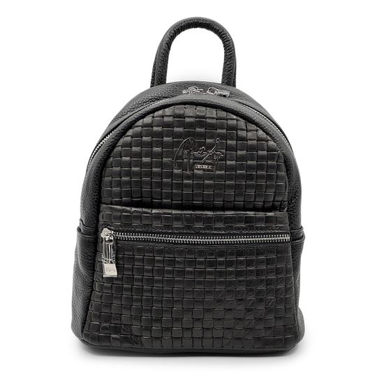 Рюкзак Renato Angi черный кожаный с плетением - фото 1, 3350117 RA NERO