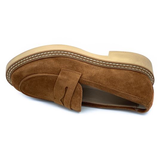 Лоферы Mimmu коричневые замшевые демисезонные - фото 5, F303M5 MIM FOX