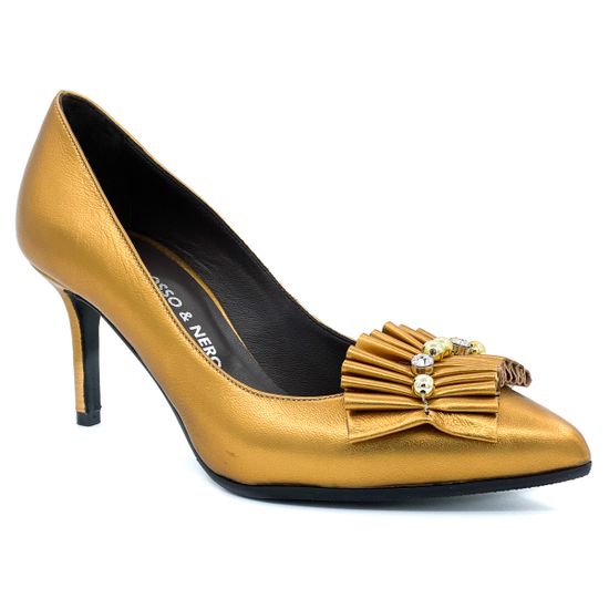 Туфли Rosso Nero золотые кожаные - фото 2, 3491 RN ORO