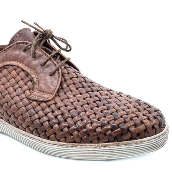 Ботинки Giampieronicola коричневые плетеные - фото 6, 