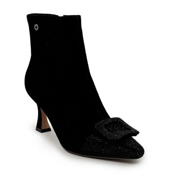 Ботильоны Tuffoni черные замша/стрейч со стразами демисезонные - фото 2, 5624030VL TUF