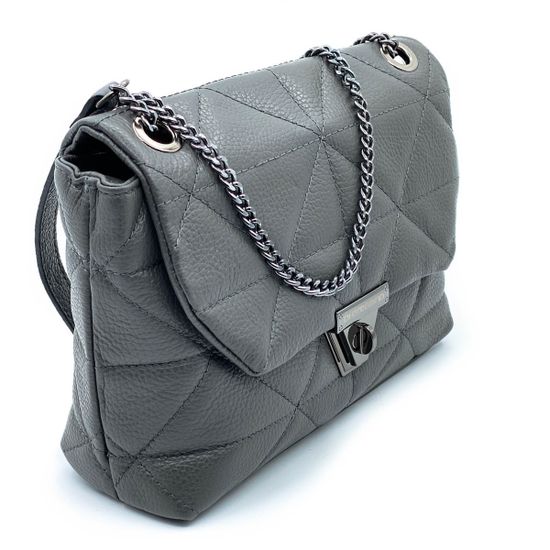 Клатч Di Gregorio серый кожаный - фото 2, 