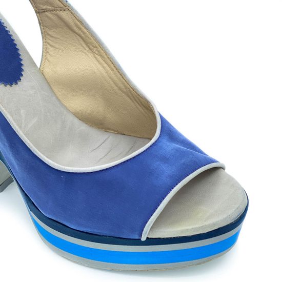 Босоножки Fru.it синие комбинация кожи и текстиля - фото 5, 