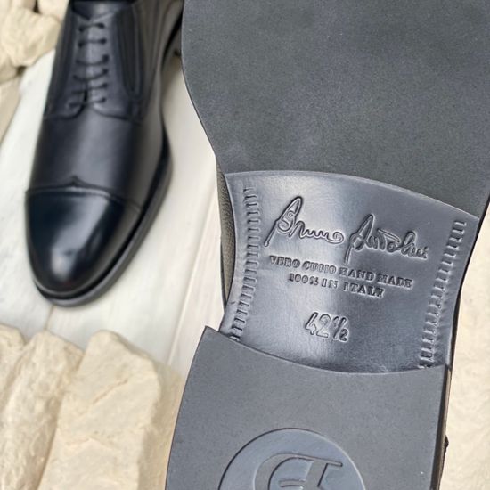 Ботинки Bruno Antolini синие кожаные демисезонные - фото 10, 