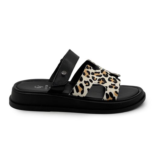 Сабо женские CVCOVER белые кожаные принт &quot;леопард&quot; - фото 1, 1623-27 COV LEO BIANCO