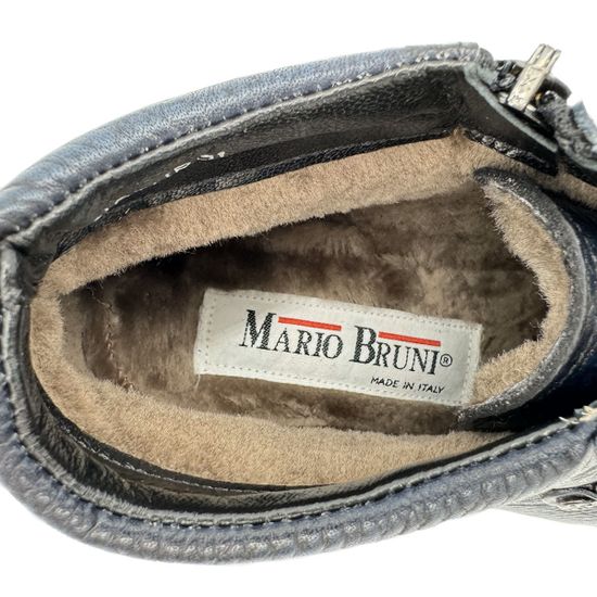 Ботинки Mario Bruni синие кожаные на меху - фото 7, 14859 MB BLU