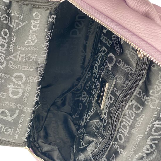 Сумка-рюкзак Renato Angi фиалкового цвета кожаная - фото 6, 