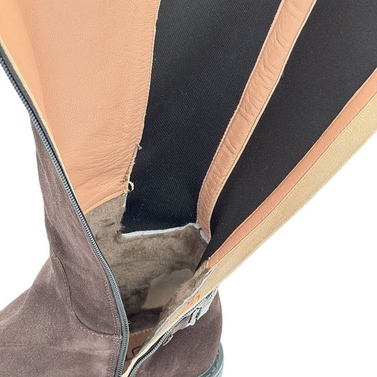 Сапоги MOT CLE коричневые замшевые на меху - фото 8, MOT3094M MOT MORO