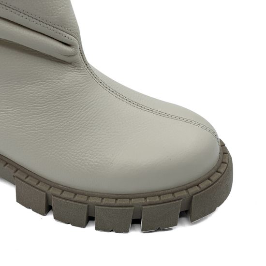 Ботинки CVCover бежевые кожаные на меху - фото 6, 80490-2 COV