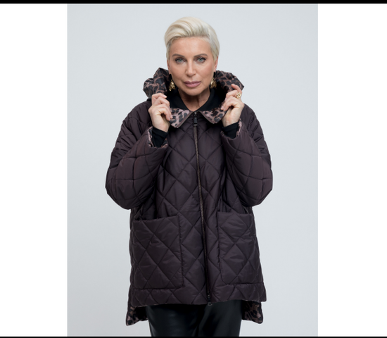 Куртка Tuffoni темно-коричневая/леопард, 