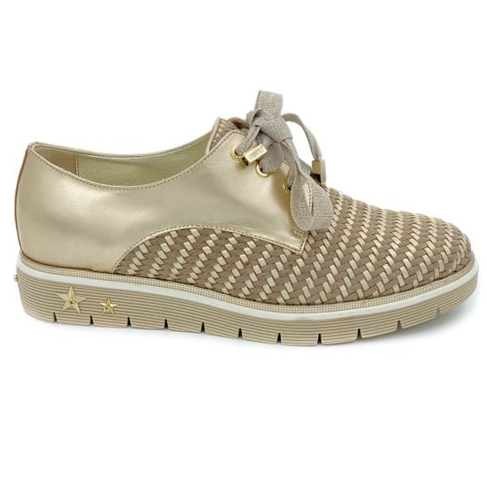 Полуботинки Mara бежево-золотые кожаные - фото 1, 4111SELL MR