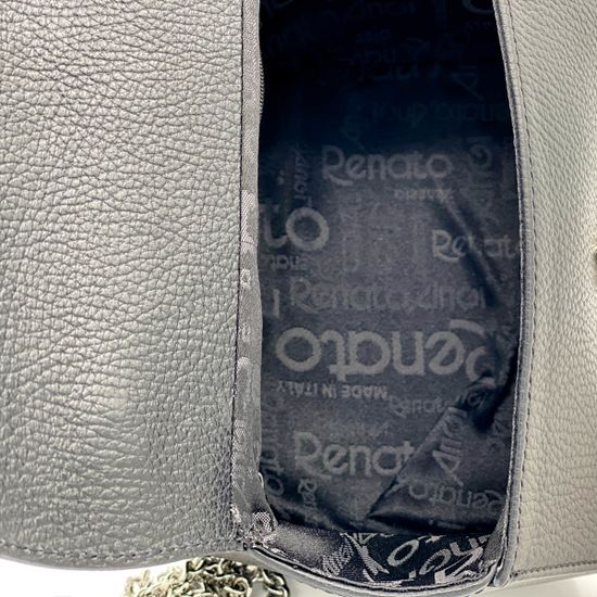 Сумка Renato Angi черная кожаная ручка-кот - фото 5, 