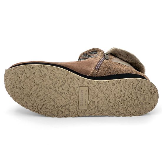 Ботинки Marzetti бежевые замшевые МЕХ - фото 4, 