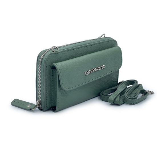 Сумка мини кросс-боди Di Gregorio зеленая кожаная - фото 2, 8722 DG MENTA