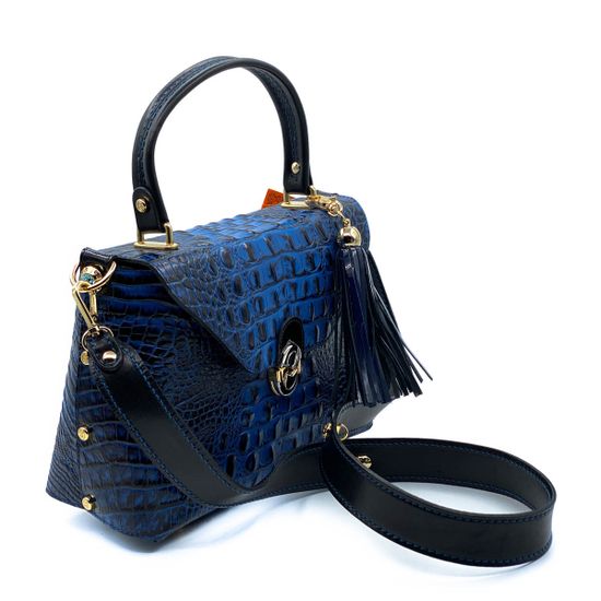 Сумка Marino Orlandi синяя крокодил - фото 2, 