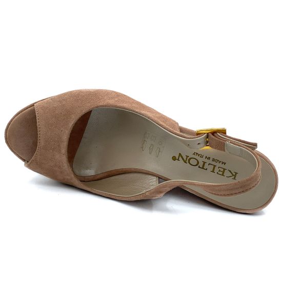 Босоножки Kelton бежевые замшевые - фото 5, H0931 KEL FANGO