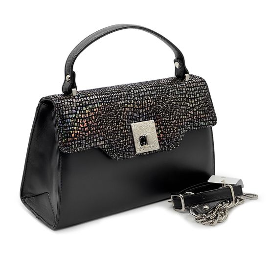 Сумка Ilasio Renzoni черная кожаная - фото 2, B8731 IR NERO